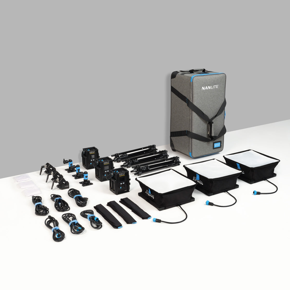Nanlite PavoSlim 60B 3-Light Trolley Case Kit with Light Stand (PavoSlim 60B 3KIT-LS-ST)