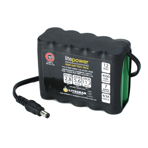 LiteGear NiMH Rechargeable Battery Pack, 4.5 Ah, 12V